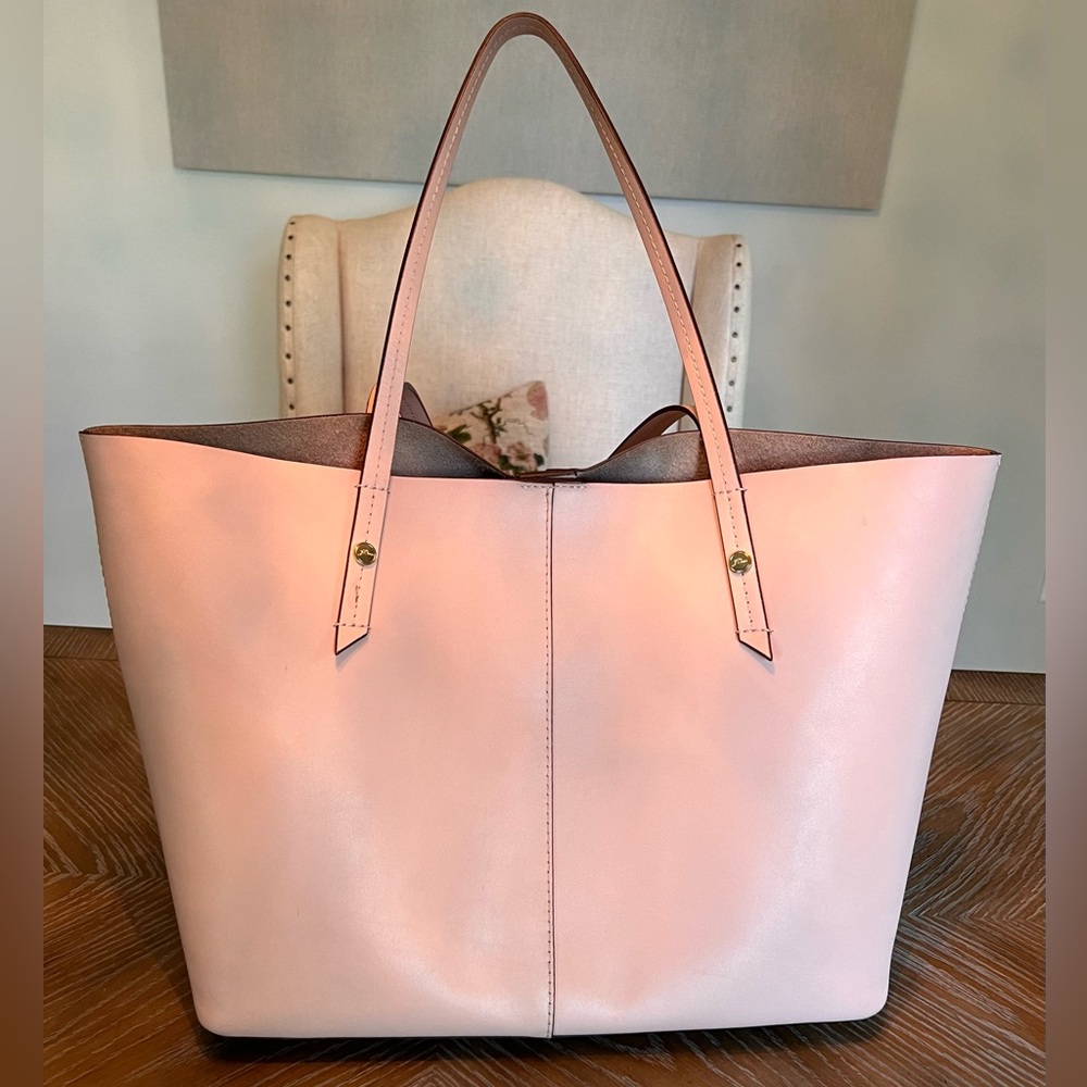 JCrew Leather Blush Carry all bag